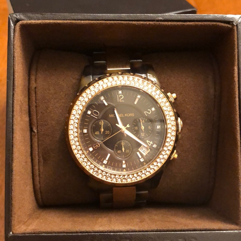 Ladies Michael Kors tortoise and gold watch
